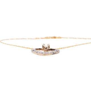 Gold Over Sterling Silver Sapphire Diamond Open Heart Pendant 20 Inch Necklace
