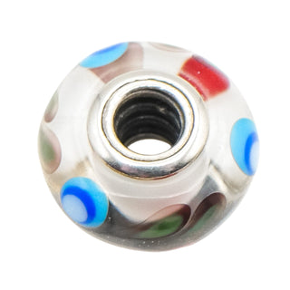 Pandora Folklore Murano Glass Charm Sterling Silver Bead Multicolor Design