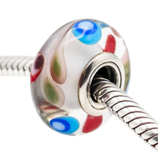 Pandora Folklore Murano Glass Charm Sterling Silver Bead Multicolor Design