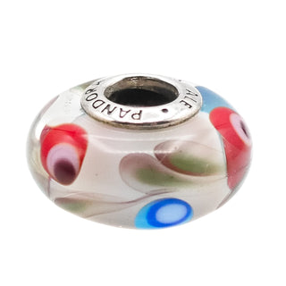 Pandora Folklore Murano Glass Charm Sterling Silver Bead Multicolor Design