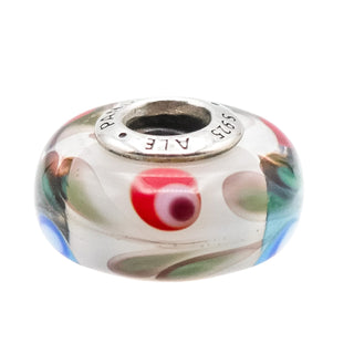 Pandora Folklore Murano Glass Charm Sterling Silver Bead Multicolor Design