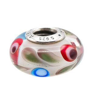 Pandora Folklore Murano Glass Charm Sterling Silver Bead Multicolor Design