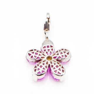 Thomas Sabo Very Rare Pink Sapphires And Diamond Sterling Silver Flower Pendant Charm