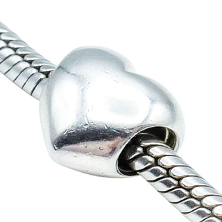 Pandora Retired Large Smooth Heart Sterling Silver Love Charm Bead