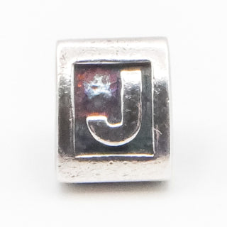 Pandora Letter J Charm Sterling Silver Alphabet Bead 925 ALE Retired