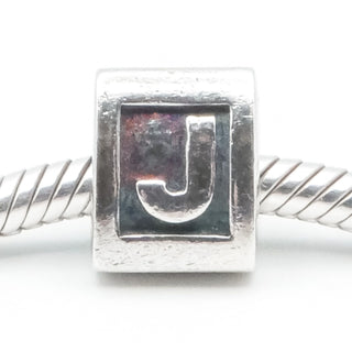 Pandora Letter J Charm Sterling Silver Alphabet Bead 925 ALE Retired