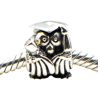 Chamilia Graduation Owl Sterling Silver Charm Graduate Teacher Diploma Gift