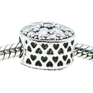 Pandora Radiant Bloom Sterling Silver Charm With Clear Zirconia