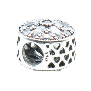 Pandora Radiant Bloom Sterling Silver Charm With Clear Zirconia