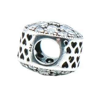 Pandora Radiant Bloom Sterling Silver Charm With Clear Zirconia