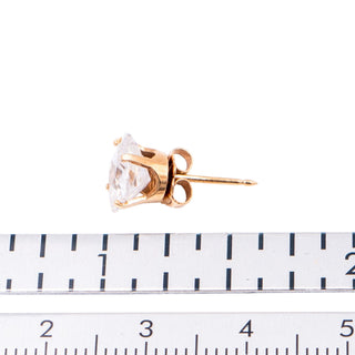 14K Yellow Gold 8mm Princess Cut Cubic Zirconia Single Stud Earring