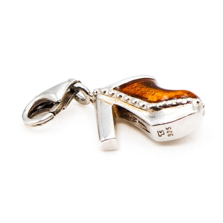 Thomas Sabo Sterling Silver Heeled Clog Shoe Charm With Amber Enamel Accent