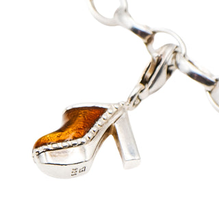 Thomas Sabo Sterling Silver Heeled Clog Shoe Charm With Amber Enamel Accent