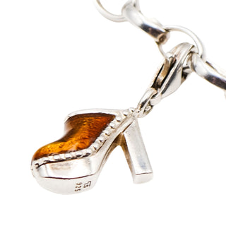 Thomas Sabo Sterling Silver Heeled Clog Shoe Charm With Amber Enamel Accent