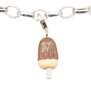 Thomas Sabo Ice Cream Sterling Silver Charm Pendant With Brown & Cream Enamel