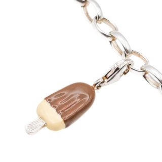 Thomas Sabo Ice Cream Sterling Silver Charm Pendant With Brown & Cream Enamel