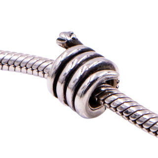 Pandora Retired Coiled Snake Sterling Silver Chinese Zodiac Charm