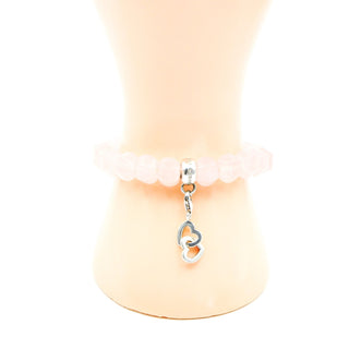 THOMAS SABO Retired 7.5-Inch Charm Club Rose Quartz Bracelet