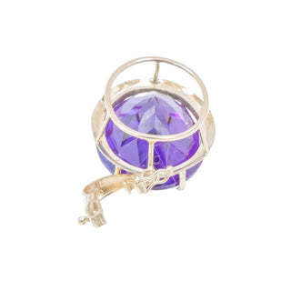 14K Yellow Gold 25 Carat Deep Purple Amethyst Enhancer Pendant