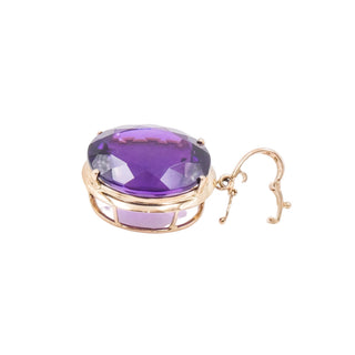 14K Yellow Gold 25 Carat Deep Purple Amethyst Enhancer Pendant
