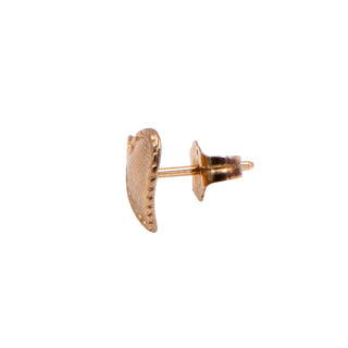 14K Yellow Gold 8mm Textured Heart Single Stud Earring Love Gift