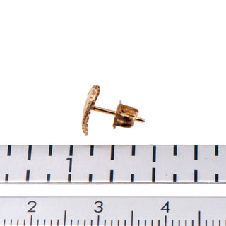 14K Yellow Gold 8mm Textured Heart Single Stud Earring Love Gift
