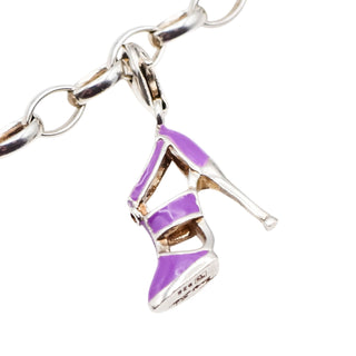 Thomas Sabo Purple Enamel Shoe Sterling Silver Charm Pendant