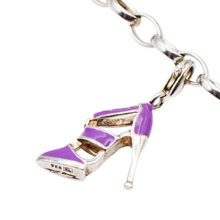 Thomas Sabo Purple Enamel Shoe Sterling Silver Charm Pendant