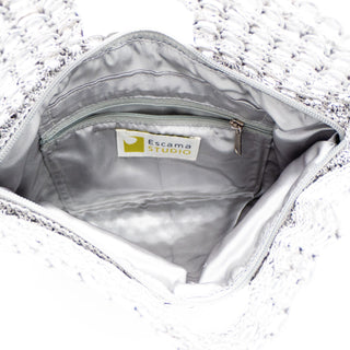 Handmade Silver Pop-Top Clutch Bag By Escama Studio