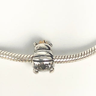 PANDORA Queen Bee Charm 925 ALE Sterling Silver Bead With 14K Gold Crown 790227 - Retired