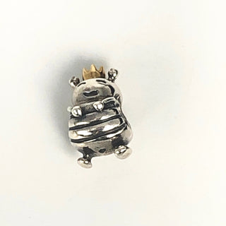 PANDORA Queen Bee Charm 925 ALE Sterling Silver Bead With 14K Gold Crown 790227 - Retired