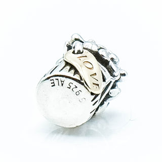 PANDORA Bouquet of Flowers Sterling Silver Charm With 14K Gold Love Tag