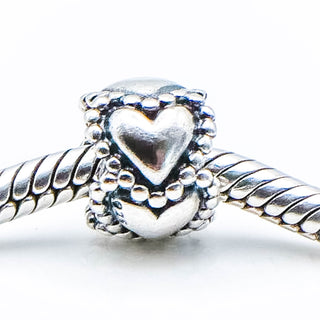 PANDORA Everlasting Love Charm Retired S925 ALE Sterling Silver Bead With Hearts - 790448