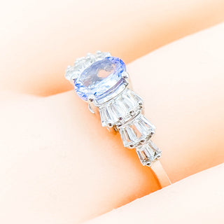 Sterling Silver Tanzanite And White Topaz Ring Size 8
