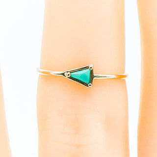 Tiny Reflection 14K Gold Ring With Diamonds And Turquoise Size 5