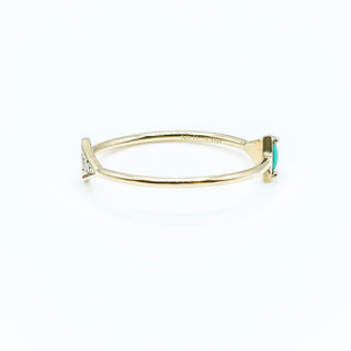Tiny Reflection 14K Gold Ring With Diamonds And Turquoise Size 5