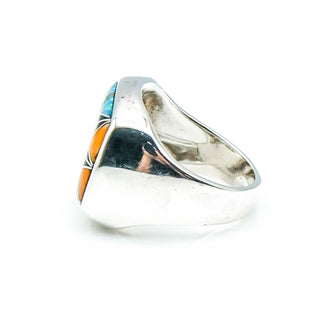 Sterling Silver Native American Inlay Ring Size 7