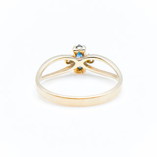 Vintage 10K Yellow Gold Sapphire & Diamonds Ring Size 6.25