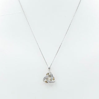 Sterling Silver Celtic Diamond Pendant Necklace