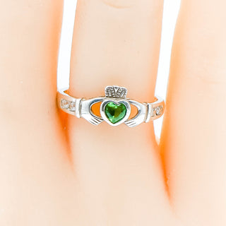 Sterling Silver Claddagh CZ Ring Size 7