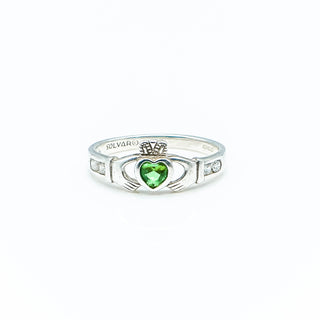 Sterling Silver Claddagh CZ Ring Size 7