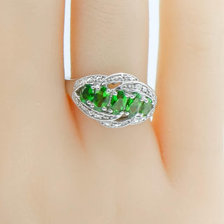 Sterling Silver Chrome Diopside Ring Size 7