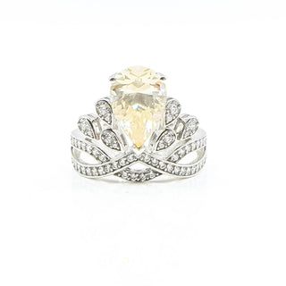 Sterling Silver Bella Luce Yellow/White Diamond Simulate Ring Size 7