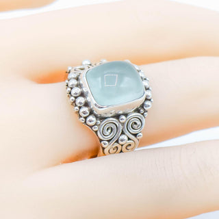 Sajen Sterling Silver Moonstone Ring Size 8 Made in Bali