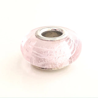 CHAMILIA Light Pink Swirl Sterling Silver Murano Glass Charm Bead O-11