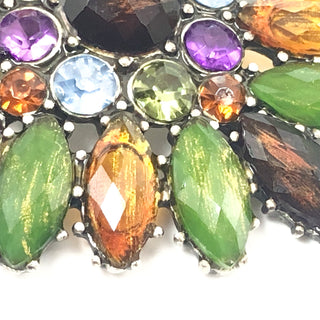 Vintage Liz Claiborne Rhinestone Brooch In Beautiful Fall Colors
