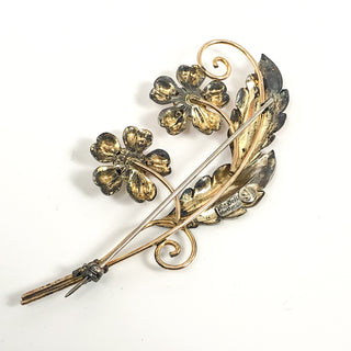 Vintage 1930s Van Dell 1/20 12K Gold Filled Two Tone Two Flower Brooch