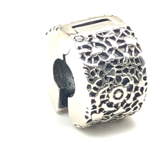 PANDORA Layers of Lace S925 ALE Sterling Silver Charm Clip - 791758 Retired