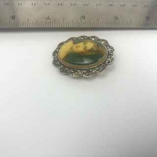 Vintage WESTERN GERMANY Scarf Clip With Portrait of a Lady