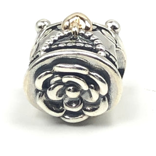 PANDORA's Box Sterling Silver And 14K Gold Charm Bead
